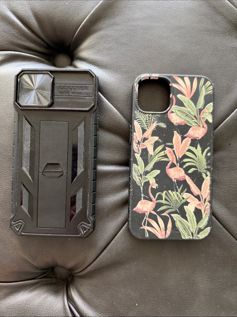Black Rugged Phone Case & Black Flamingo-Print Phone Case - Dual Pack